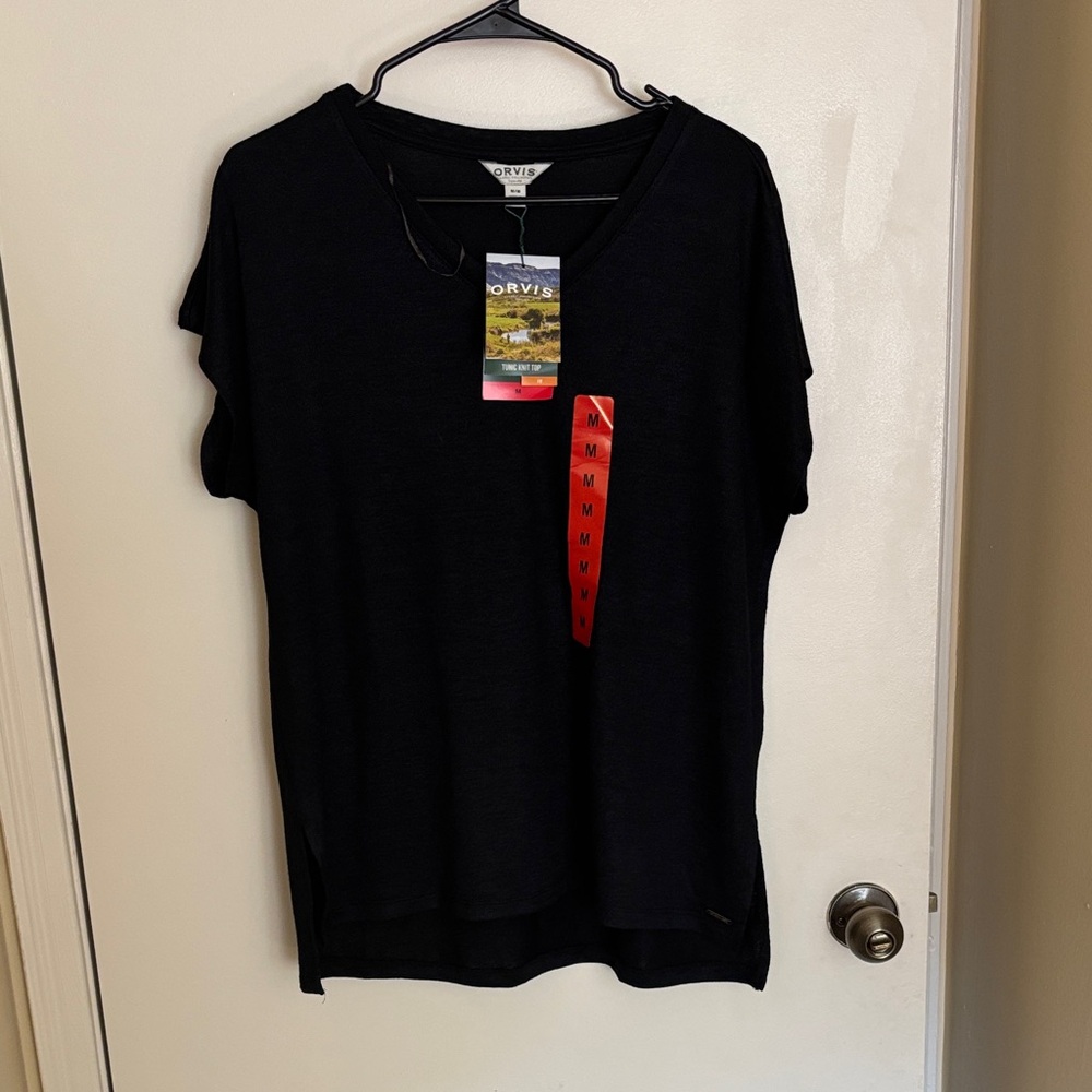 Orvis Women's Elegant Black Short Sleeve Top